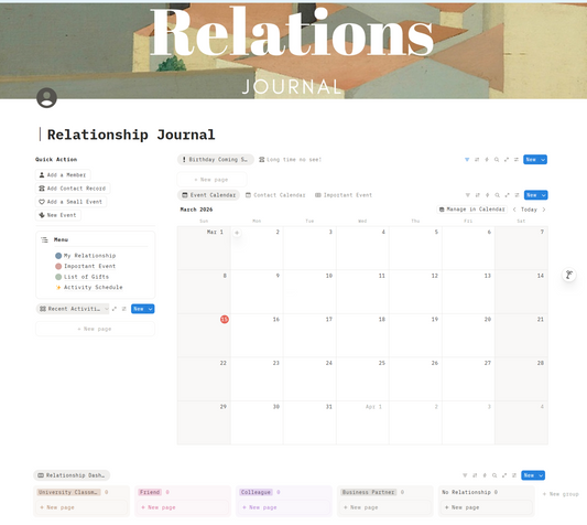 【Relationship Journal】Notion Template – Couple Tracker & Diary