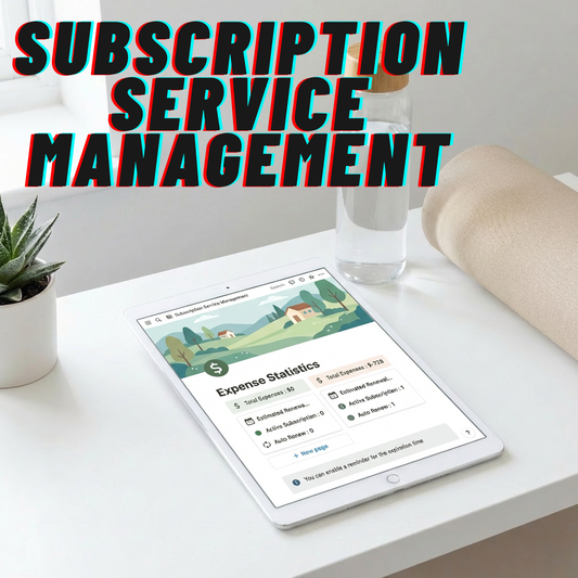 【Subscription Service Management】Notion Template – Track Expenses & Renewals