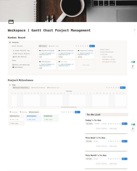 【Gantt Chart Project Management】 Notion Template – Project & Task Management
